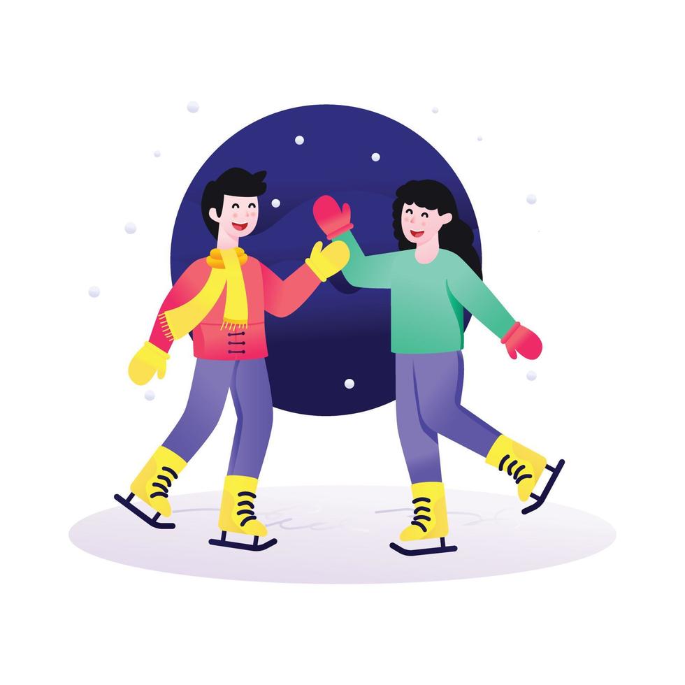 Winter Ice Skating vector