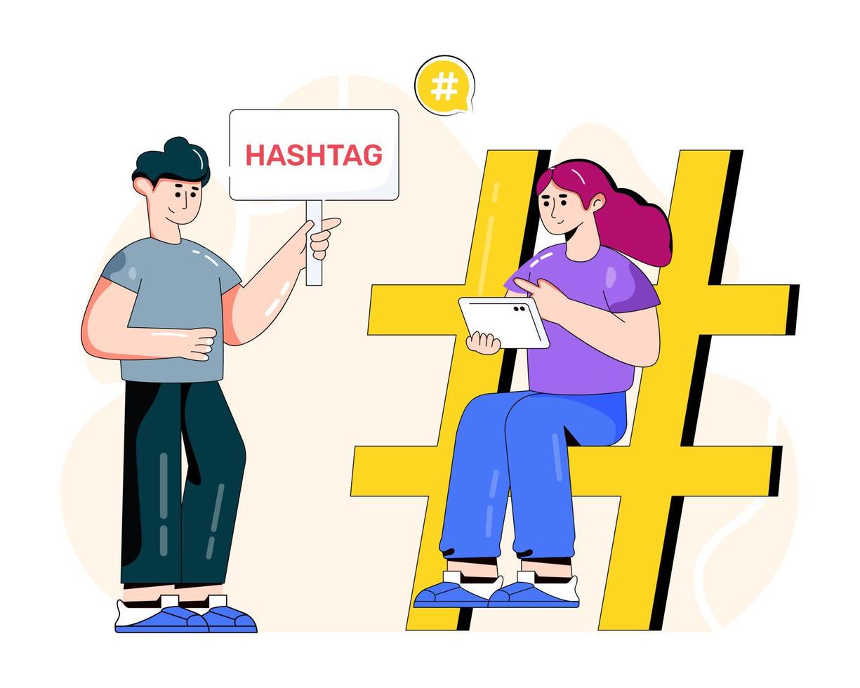 Hashtag and Meta tag vector