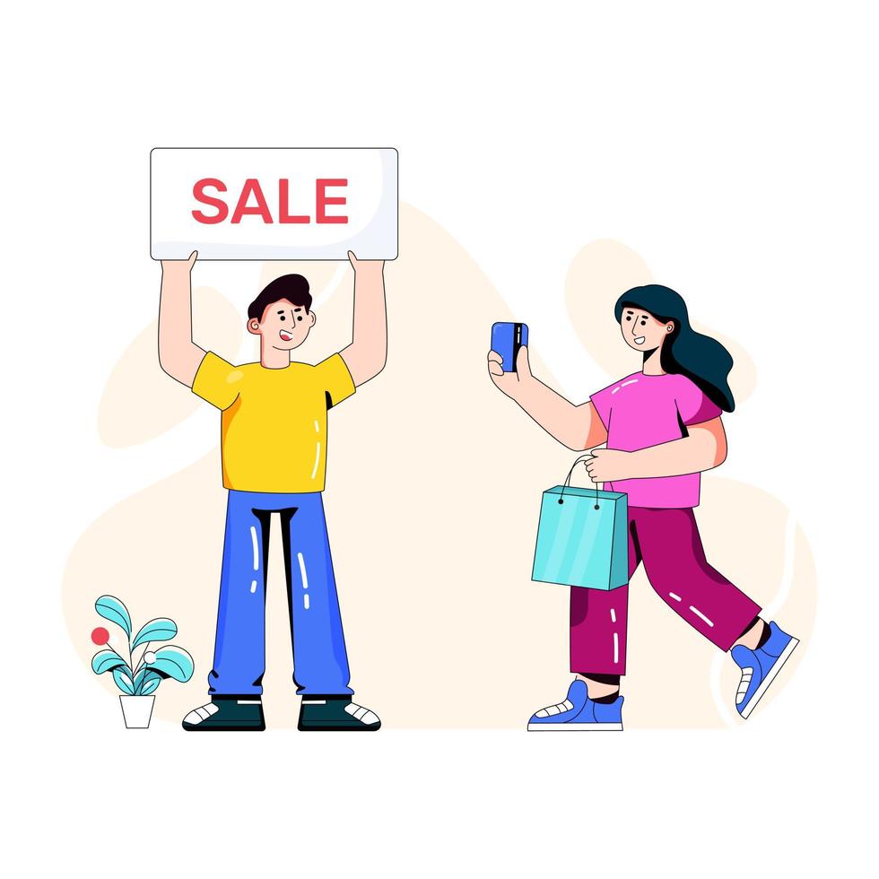 compras y venta online vector