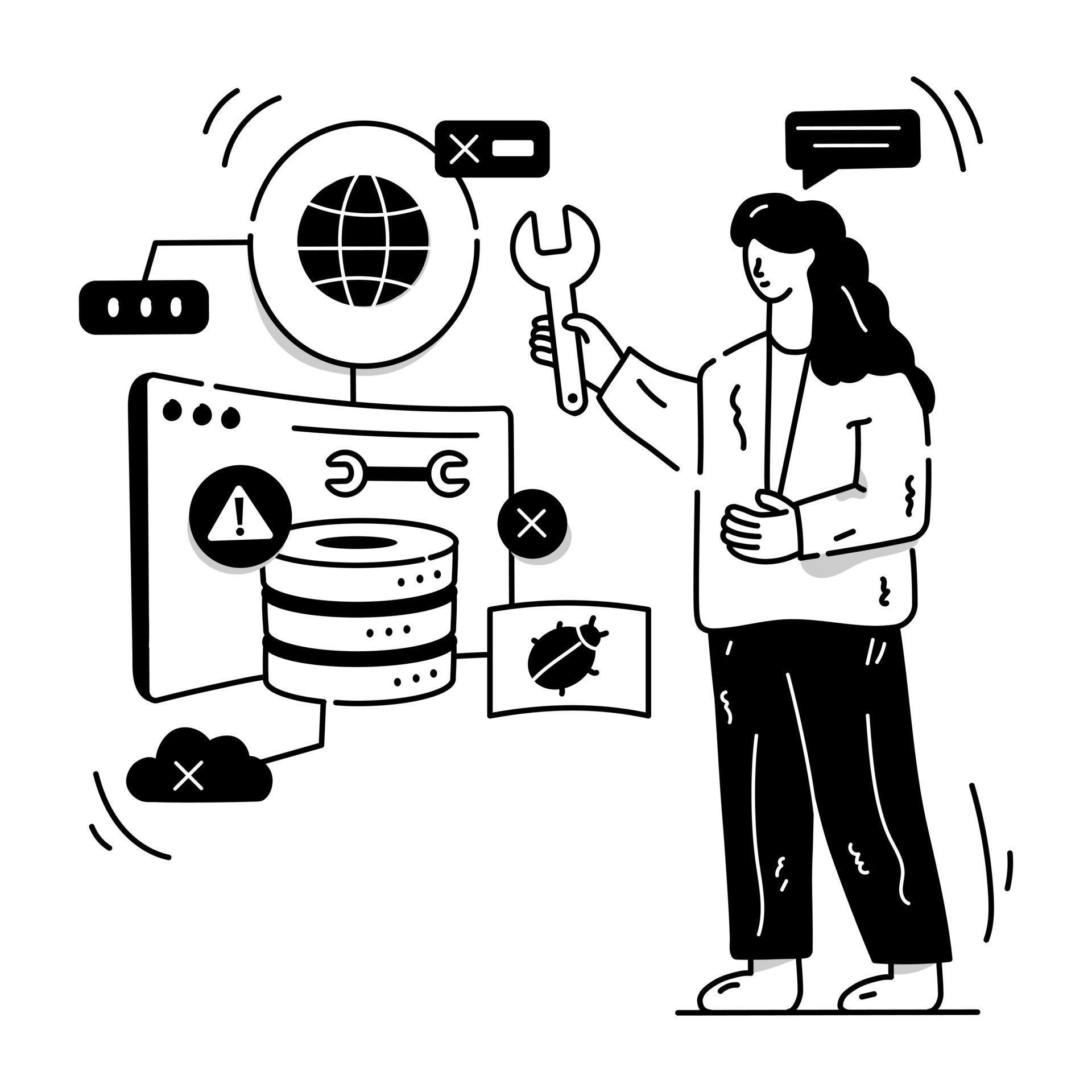 Data Error Fixing 4825207 Vector Art at Vecteezy