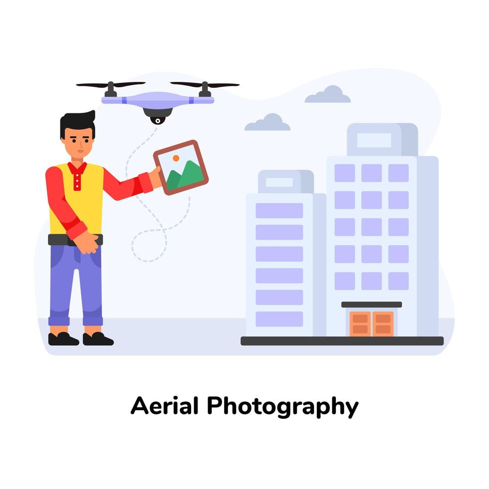 fotografía aérea y drone vector