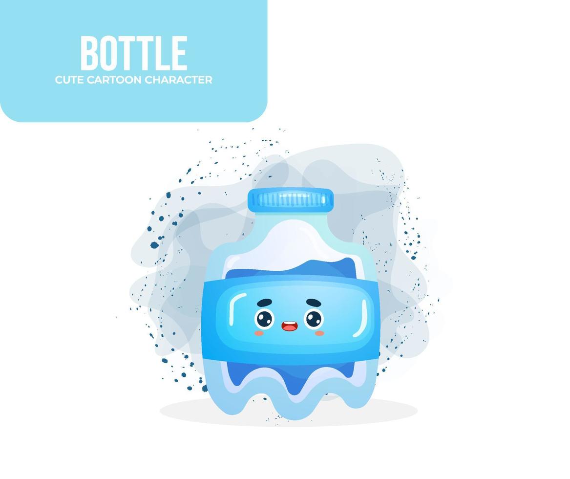 lindo personaje de dibujos animados de botella vector premium