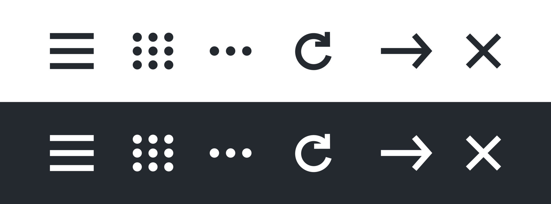 Set of website navigation menu icons. Flat website menu icons. Vector ...