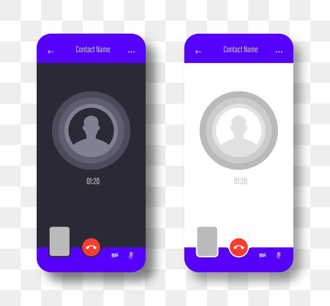 Videocall screen mockup for learning conference on mobile phone. vector