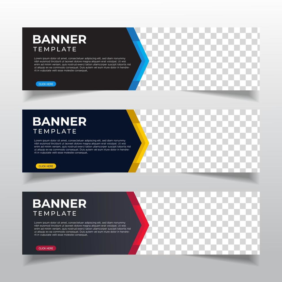 Corporate banners template with place for photo. Modern abstract web banners ads. vector design