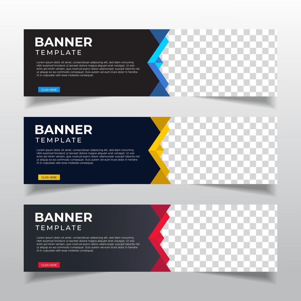 Corporate banners template with place for photo. Modern abstract web banners ads. vector design