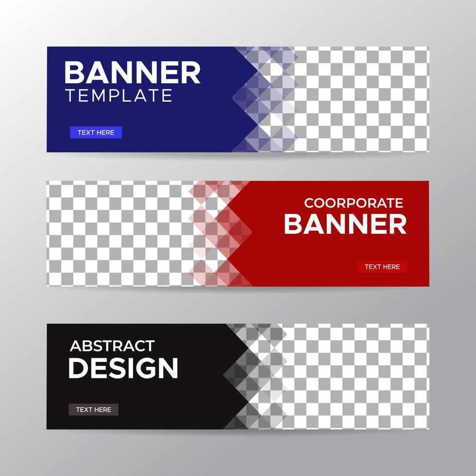 White banners template with place for photo. Modern abstract web banners ads. vector design