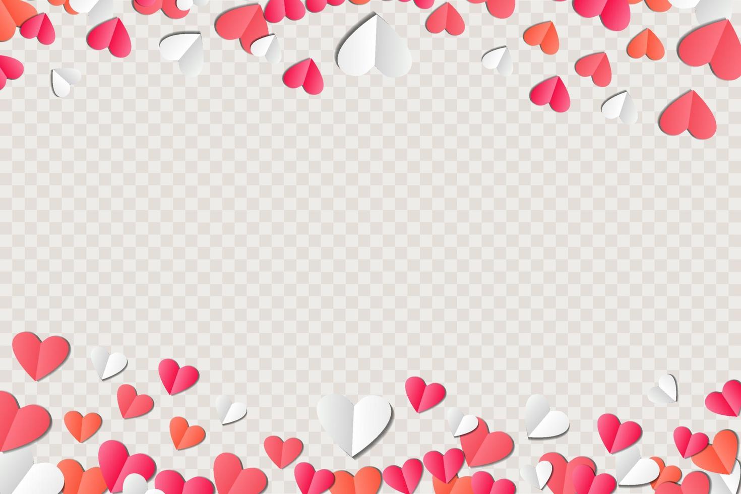 forma de corazón en estilo de corte de papel. forma de corazon png. Fondo transparente de San Valentín. decoración de San Valentín. diseño vectorial vector