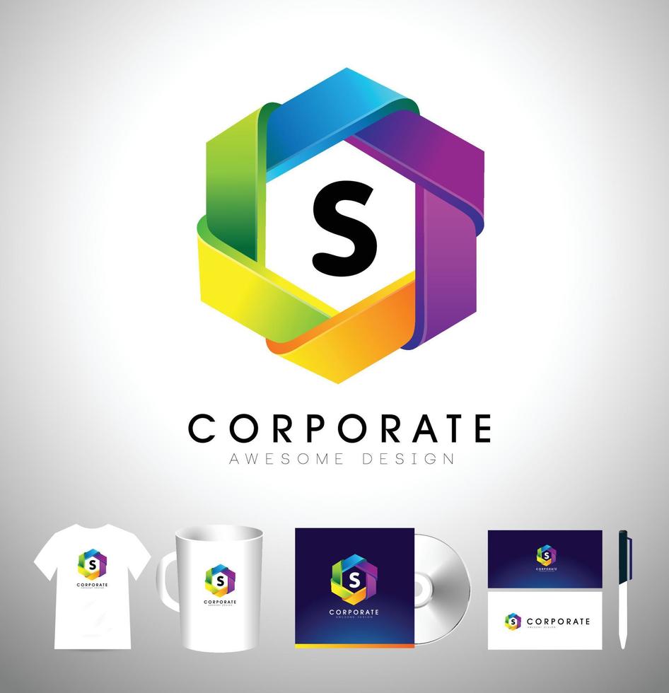 logotipo corporativo hexagonal. vector icono hexagonal