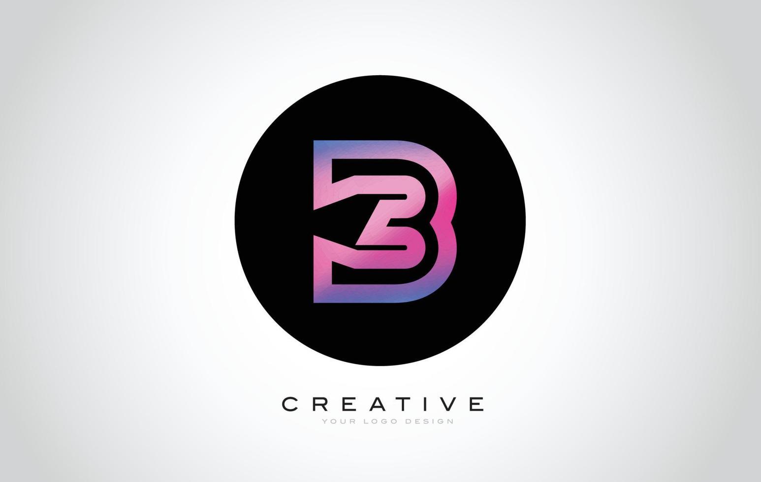 B Letter Monogram Logo Design. Modern B Icon With Creative Beautiful Purple Black Monogram Design. vector