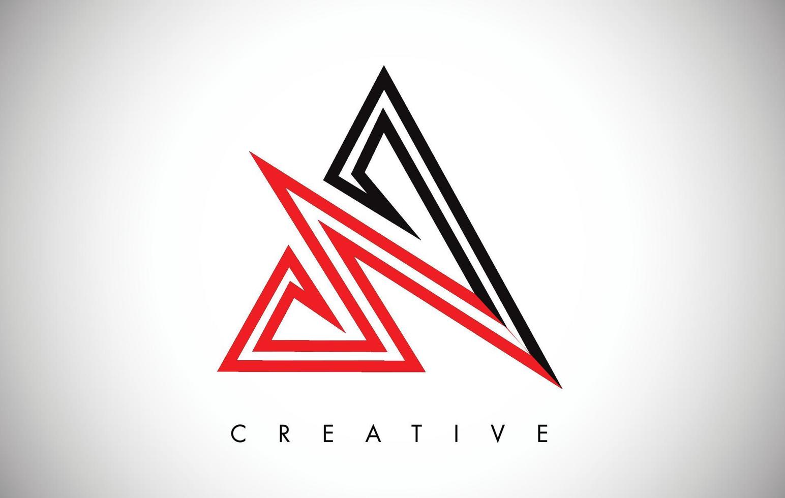 A Letter Red and Black Design Logo. Letter A Icon Logo with Modern Monogram vector
