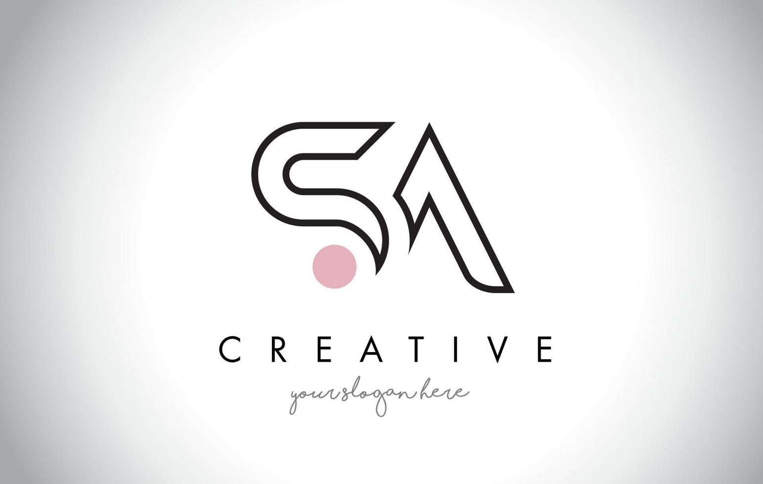 SA Letter Logo Design with Creative Modern Trendy Typography. vector