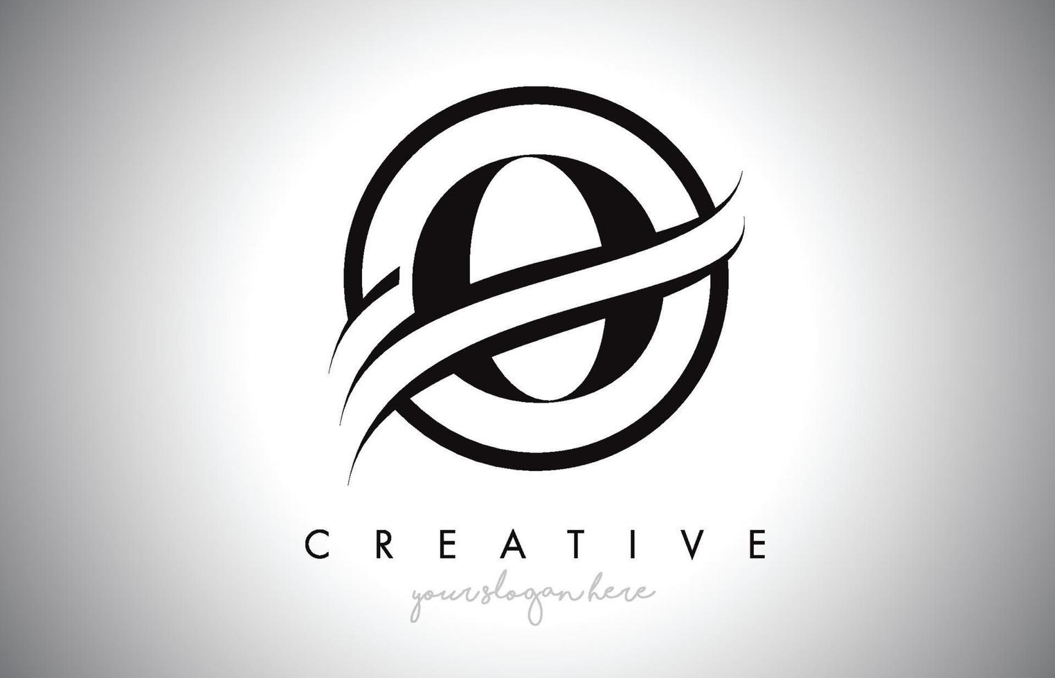 O Letter Logo Design with Circle Swoosh Border and Creative Icon Design. vector