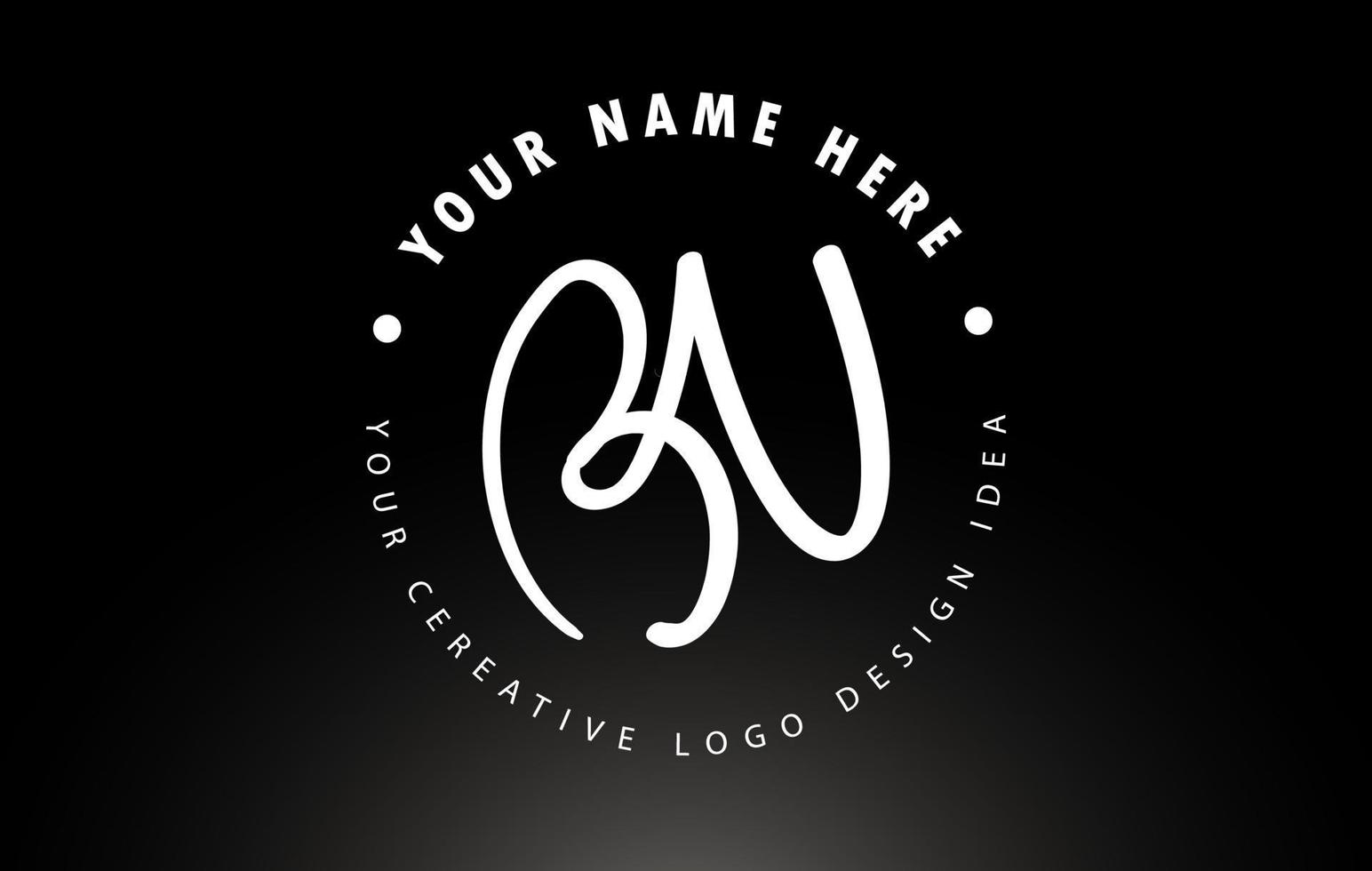 BU Handwritten Letters Logo Design with Circular Letter Pattern. Creative Handwritten Signature Logo Icon vector