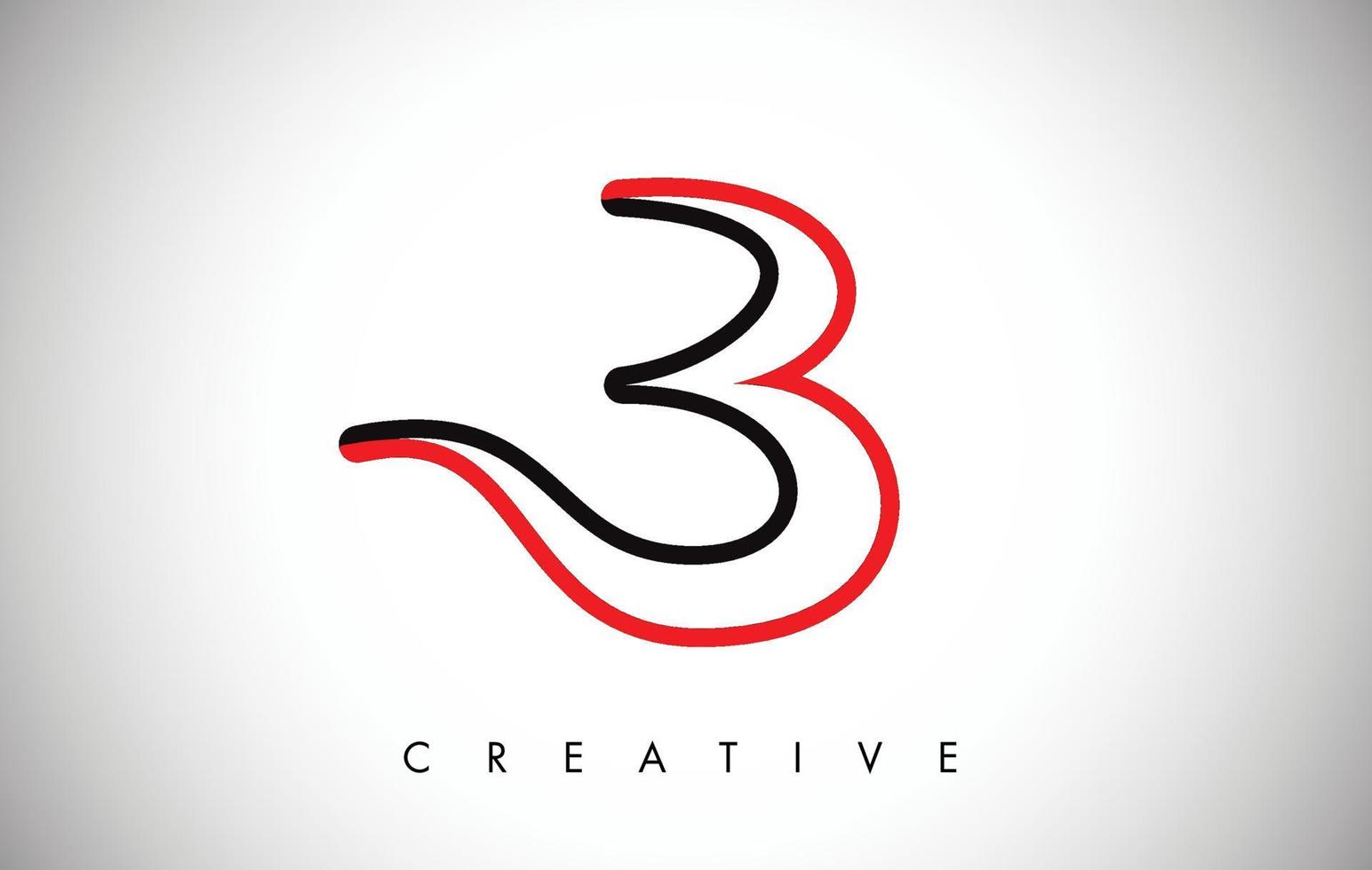 b logotipo de diseño de moda moderno de letra negra roja. Logotipo de icono de letra b con monograma moderno vector