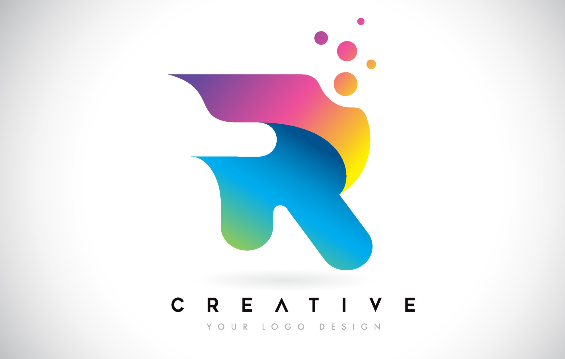 Dots Letter R Logo. R Letter Design Vector with Dots.Vector Lettering