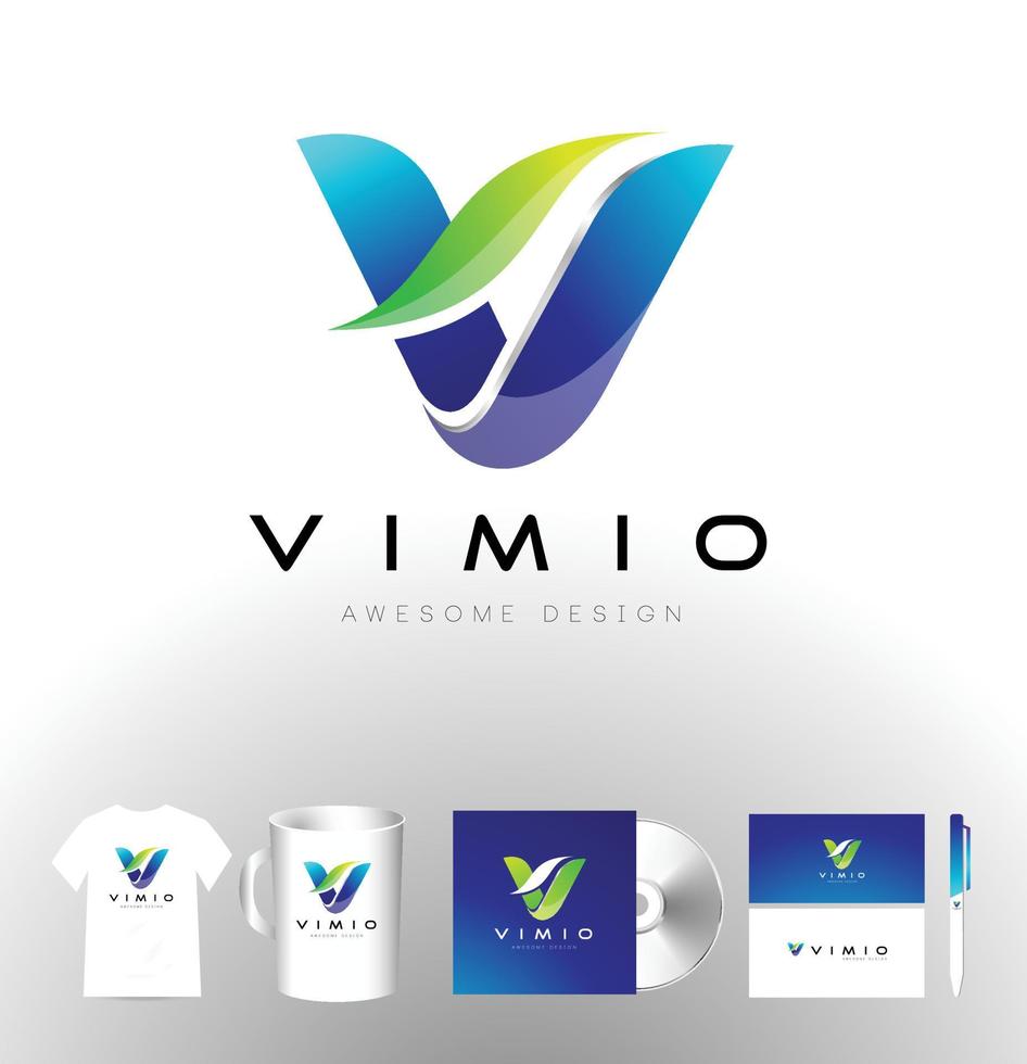 vector de logotipo corporativo letra v