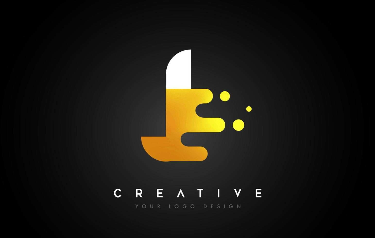 j diseño de logotipo letra dorada derretida. vector de icono de letra de fluido dorado creativo.