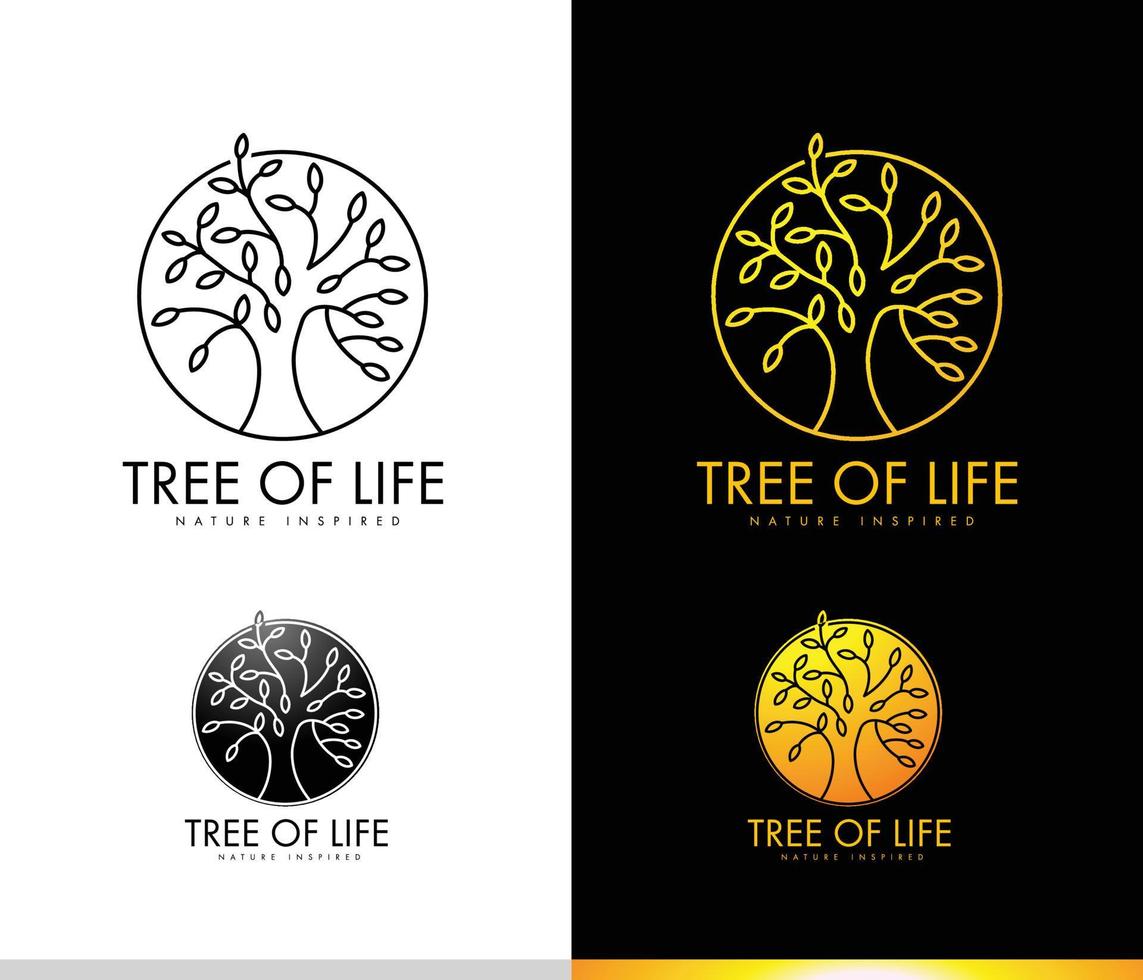 monograma de concepto de logotipo de árbol vector