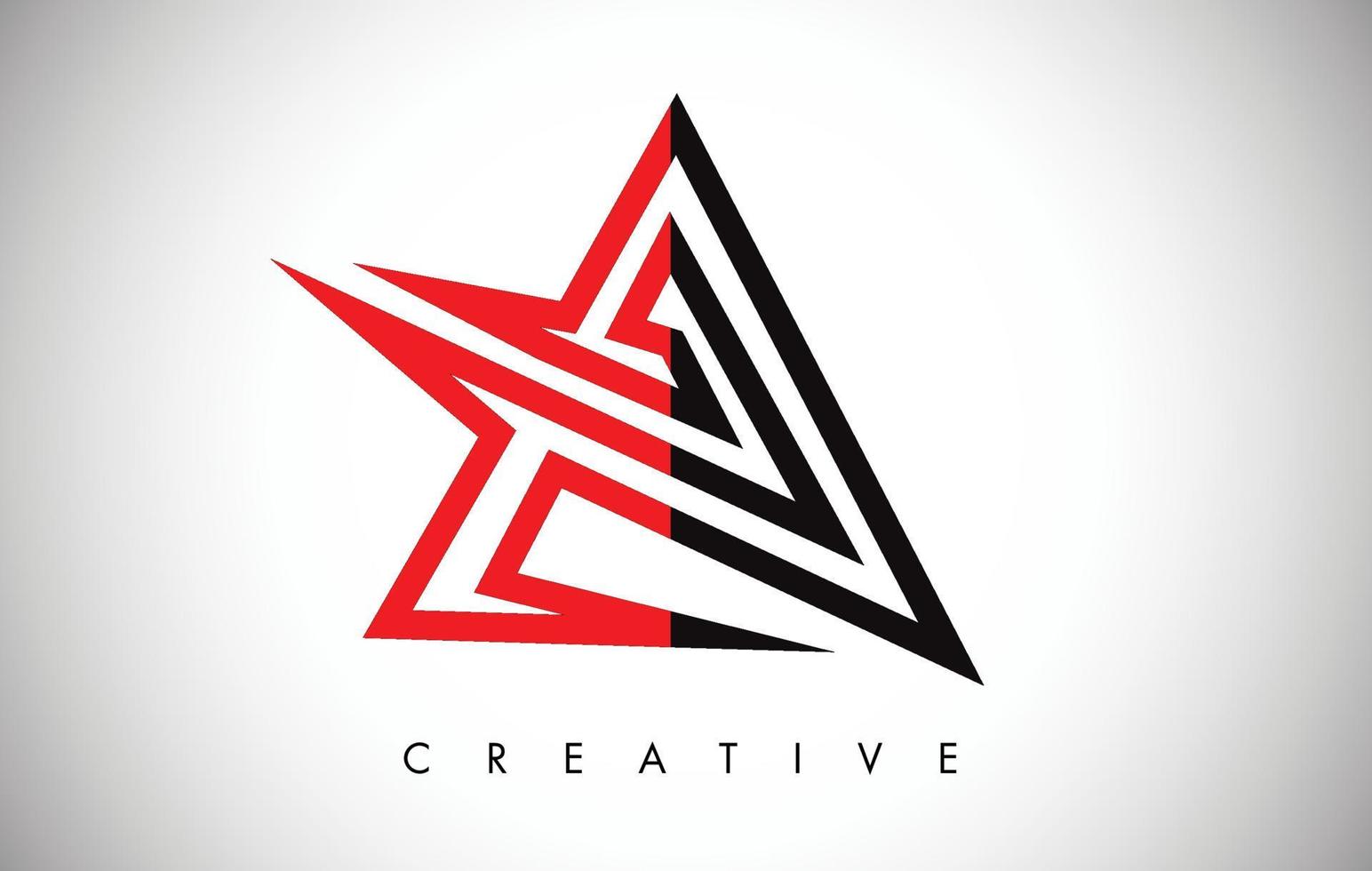 A Letter Red and Black Design Logo. Letter A Icon Logo with Modern Monogram vector