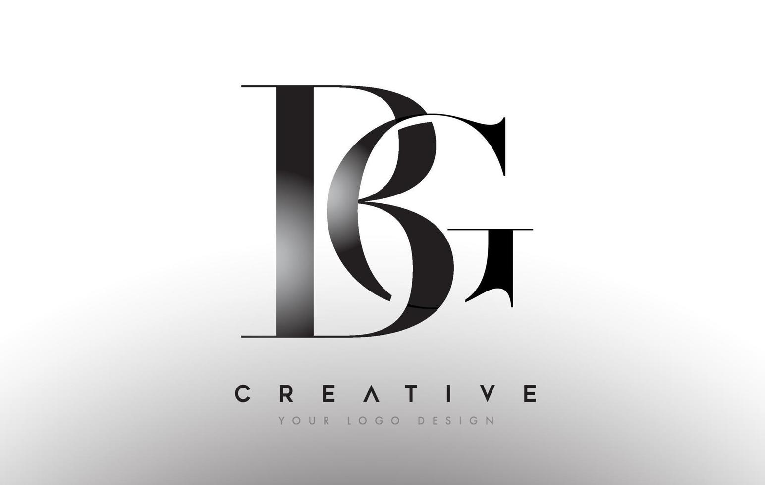 BG bg letter design logo logotype icon concept with serif font and ...