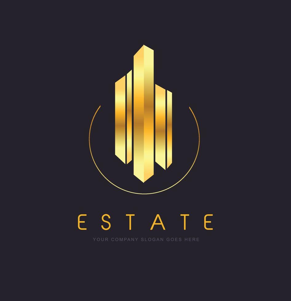 Real Estate Icon Vector Design with Building Abstract Illustration