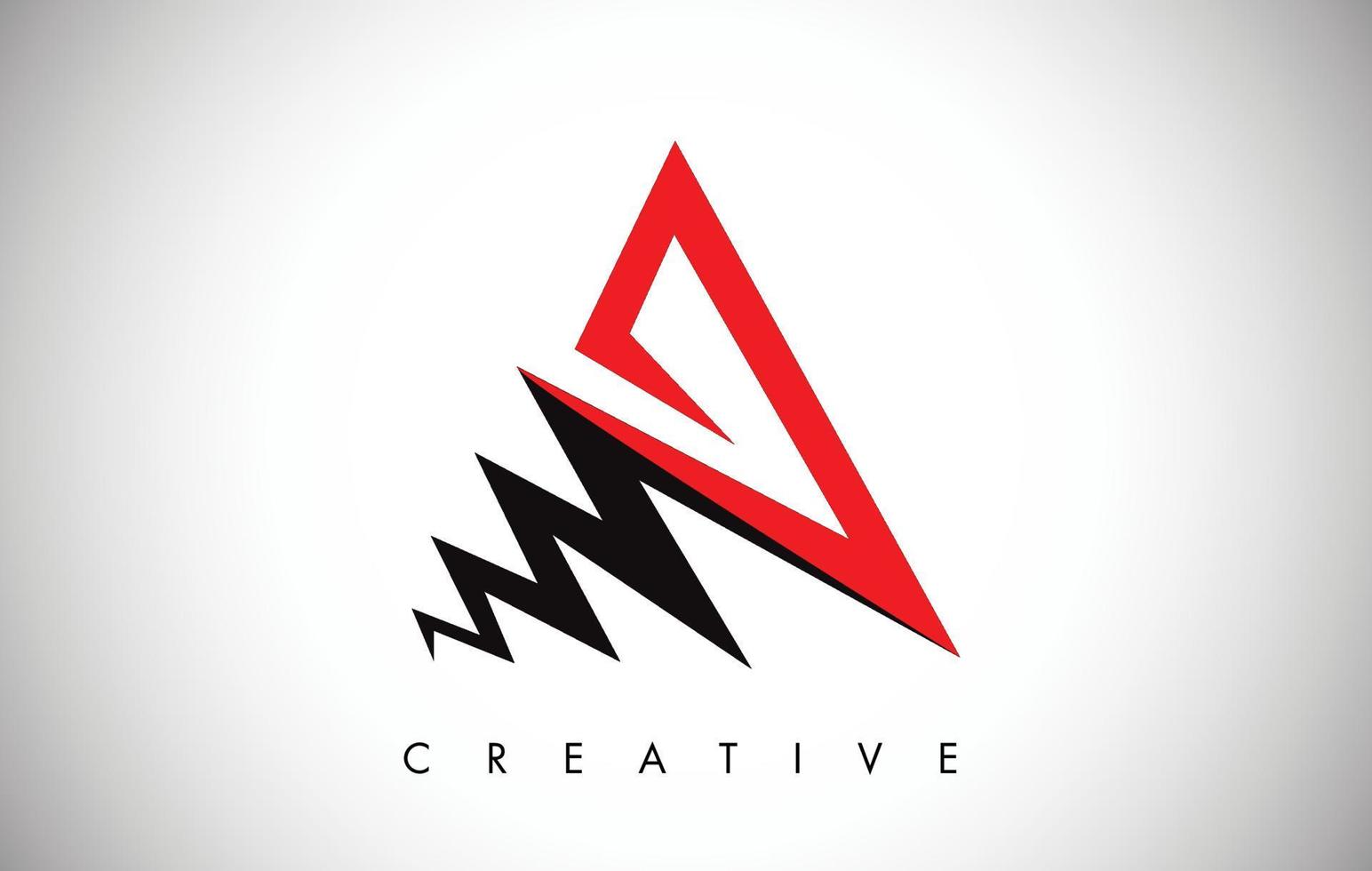 A Letter Red and Black Design Logo. Letter A Icon Logo with Modern Monogram vector