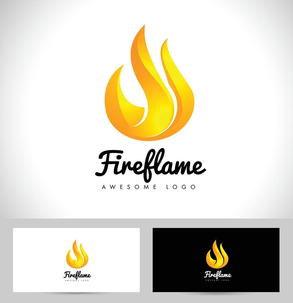 Fire Flame Logo. 3D Fire Logo Concept. Flame Icon vector