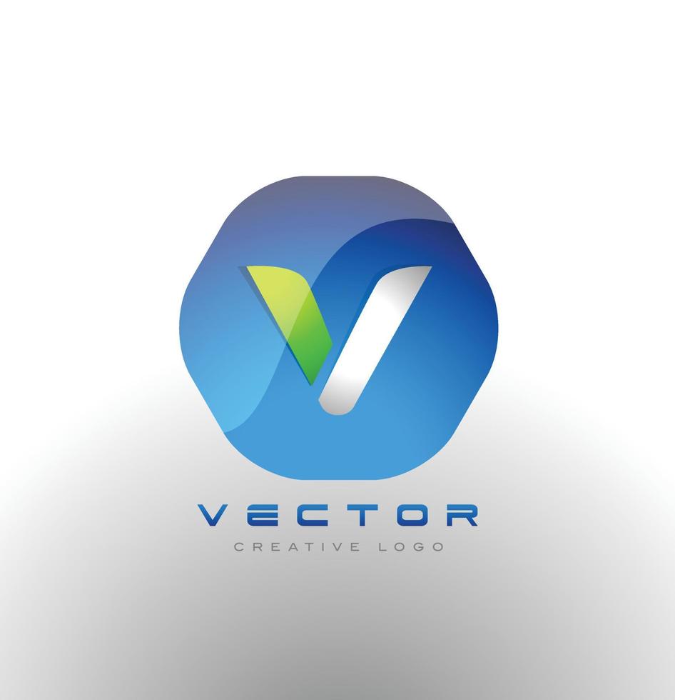 vector de logotipo corporativo letra v