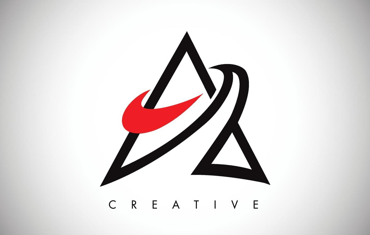 A Letter Red and Black Design Logo. Letter A Icon Logo with Modern Monogram vector