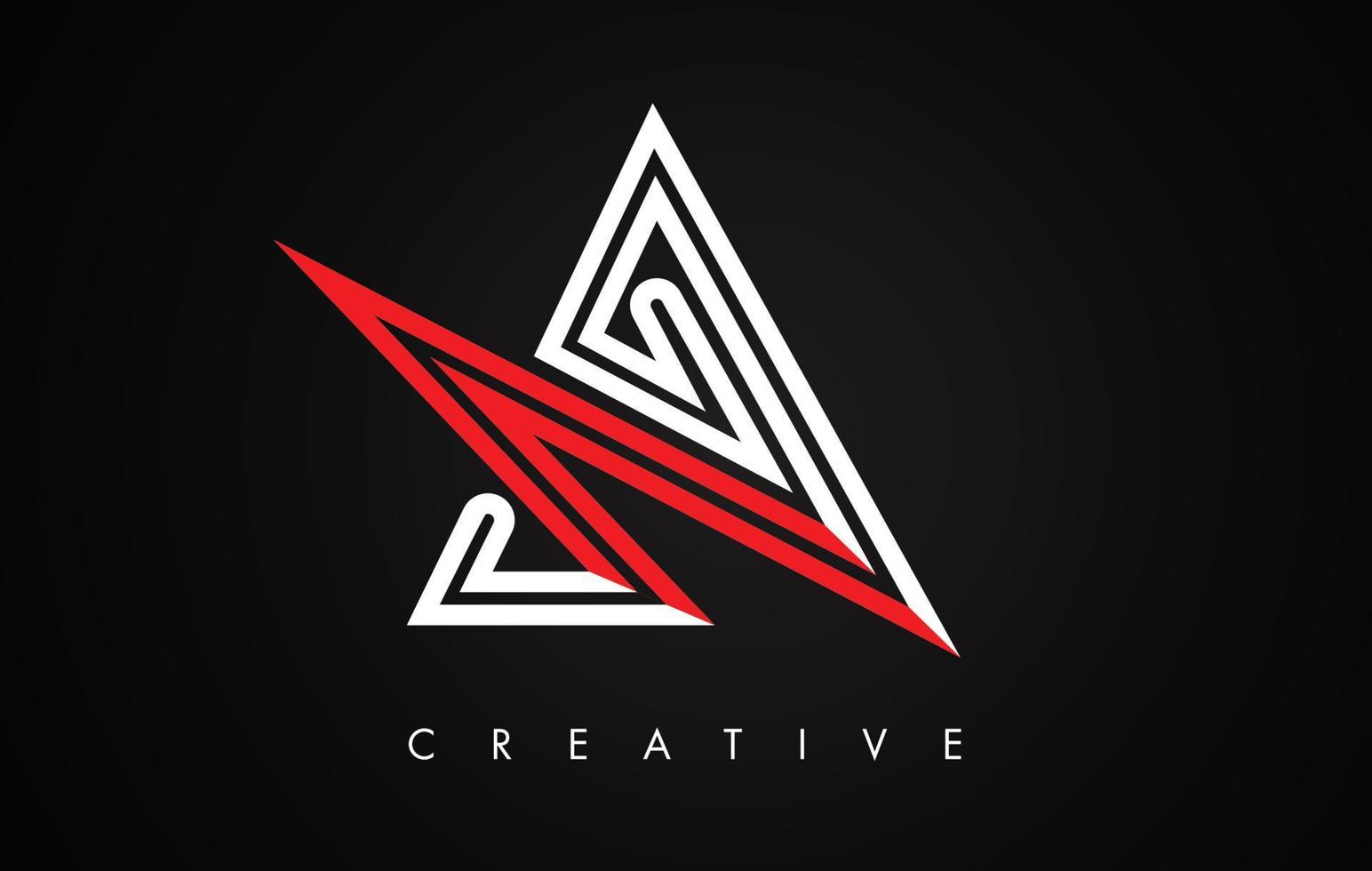 A Letter Red and Black Design Logo. Letter A Icon Logo with Modern Monogram vector