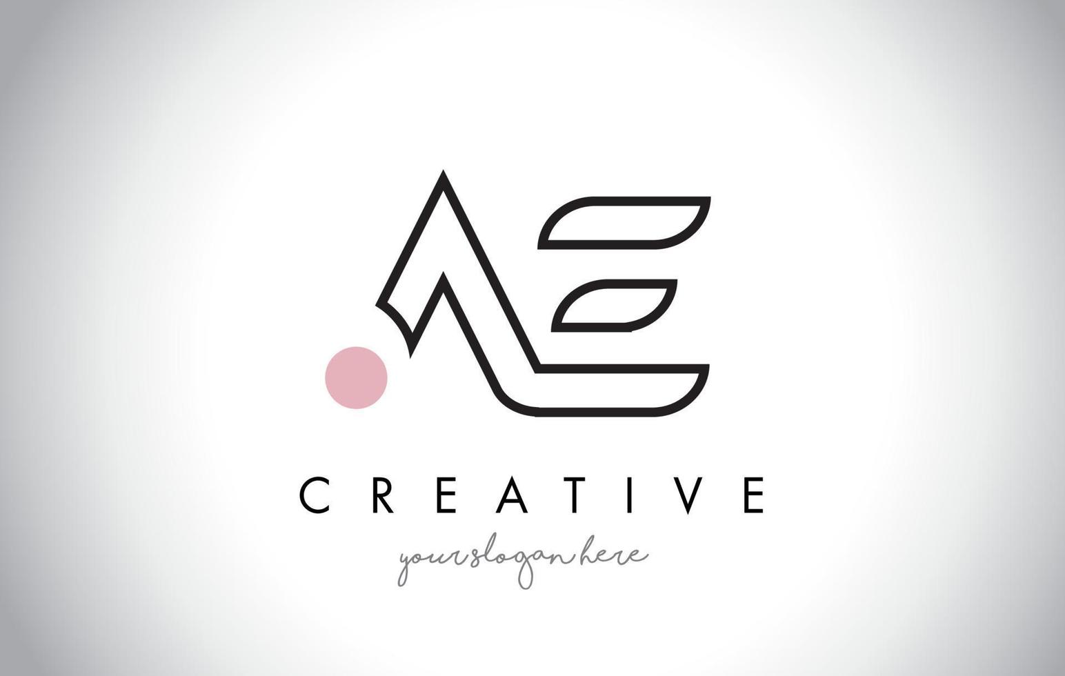 Diseño de logotipo de letra ae con tipografía creativa moderna de moda. vector