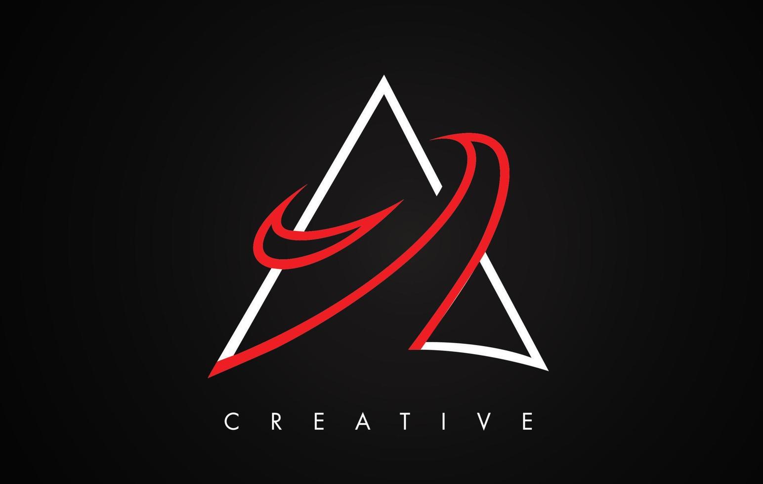 A Letter Red and Black Design Logo. Letter A Icon Logo with Modern Monogram vector