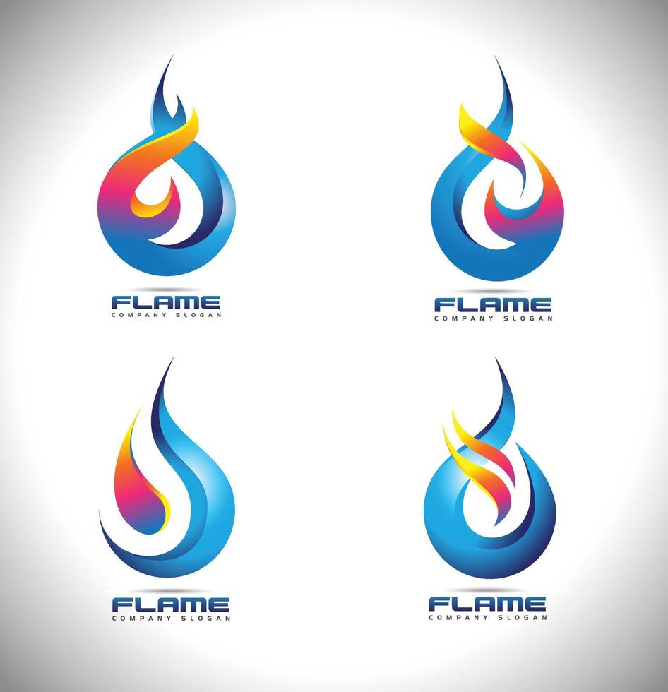 Abstract Flame Icon Design Vector