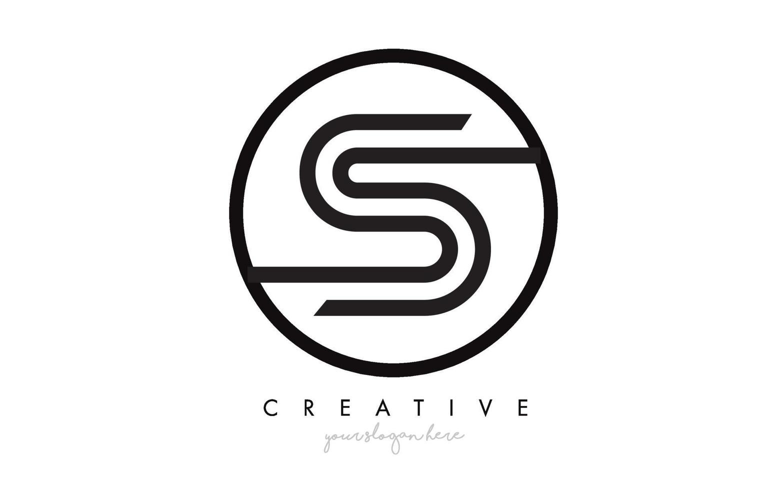 S Letter Icon Logo Design With Monogram Creative Look. Letter Circle Line Design vector