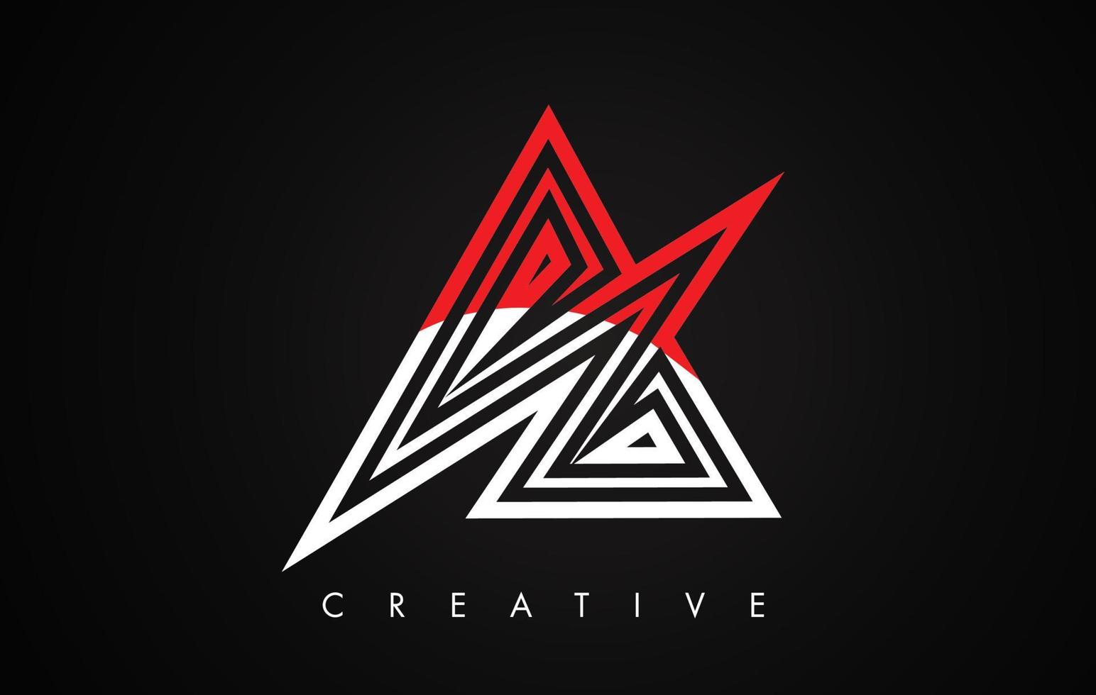 A Letter Red and Black Design Logo. Letter A Icon Logo with Modern Monogram vector