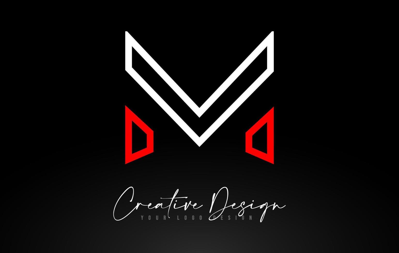 Diseño de logotipo de letra m monograma con vector de diseño de icono de líneas creativas.