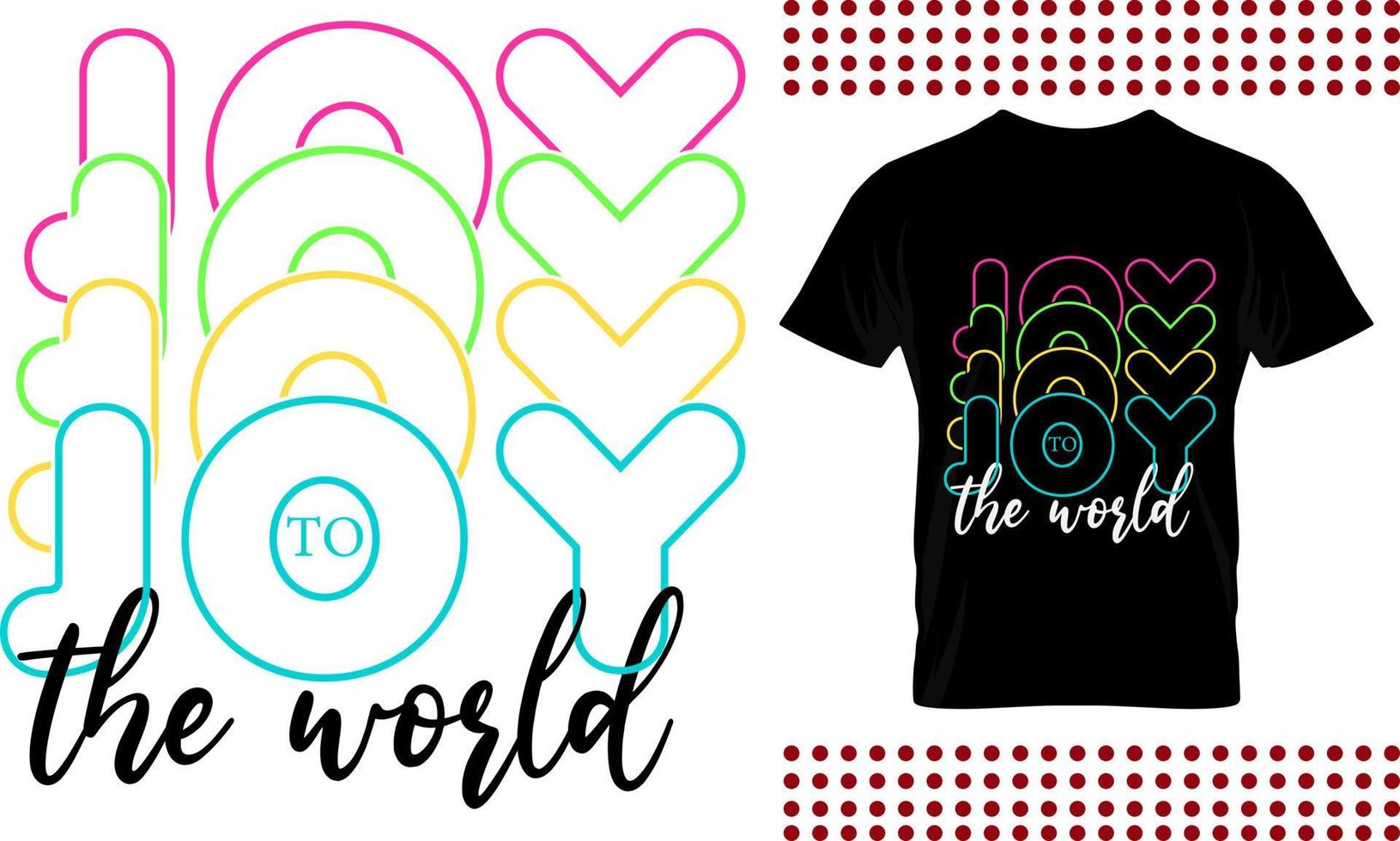 Joy to the world diseño navideño imprimible. mejor para taza, camiseta, tarjeta, cartel, letrero redondo vector