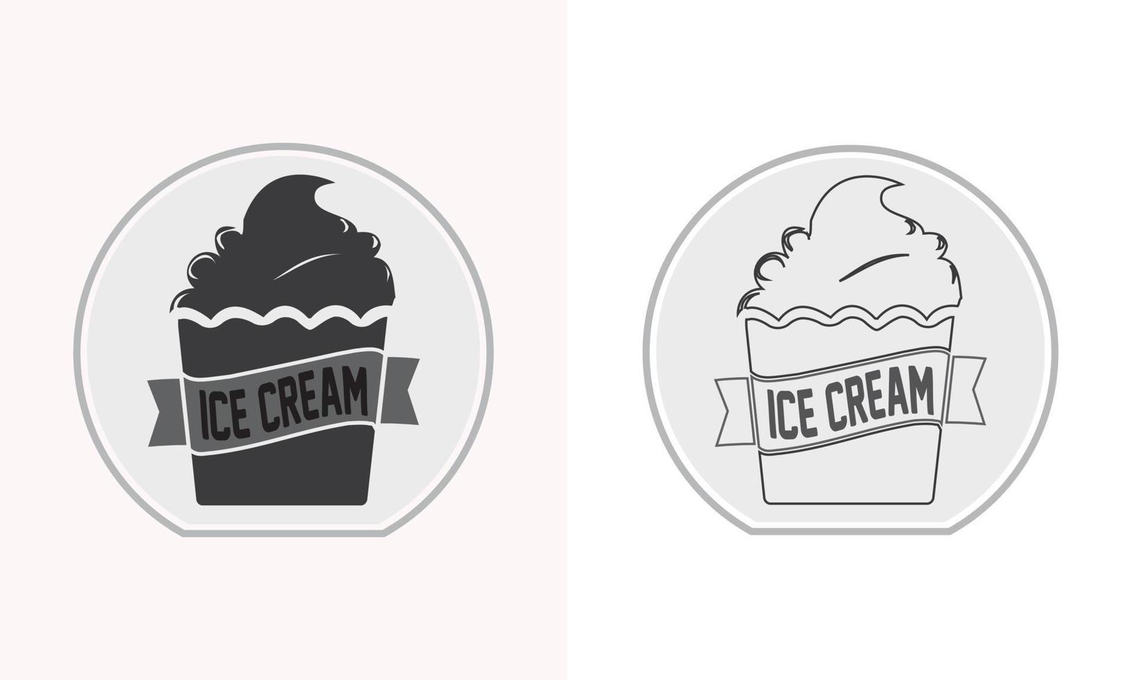 Ice cream logo Icon design. Italian ice cream logo. Ice cream in a waffle. Vector illustration