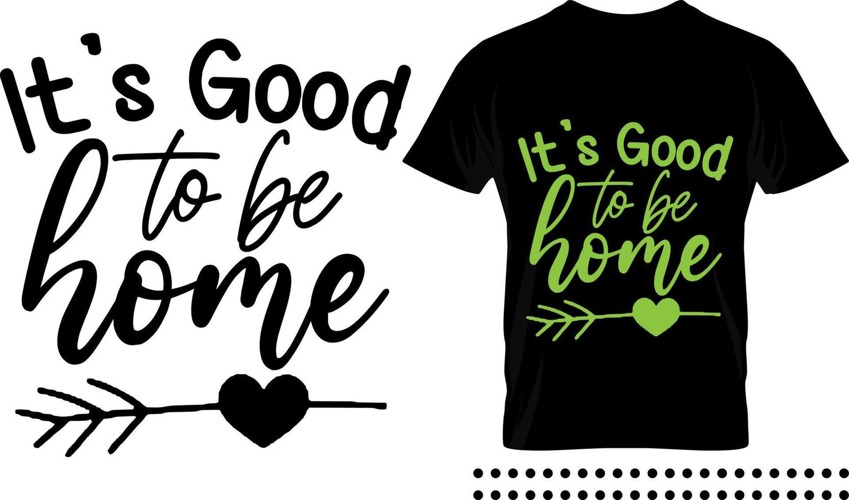 Family love quote typography print design. It's good to be home vector quote