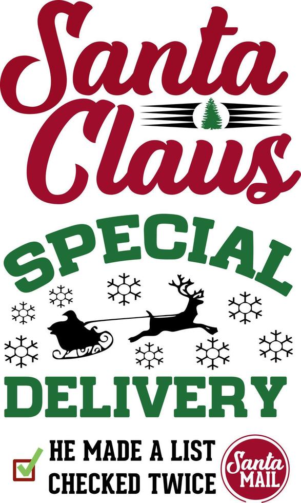 Santa claus mail special delivery do not open. santa sack christmas design 2021 vector