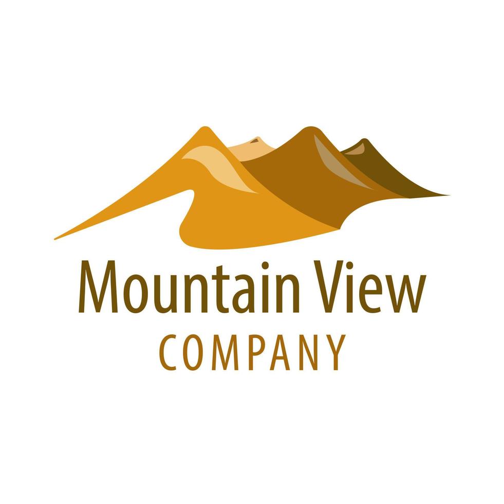 barren hills dry up, brown mountain peaks Simple logo design vector