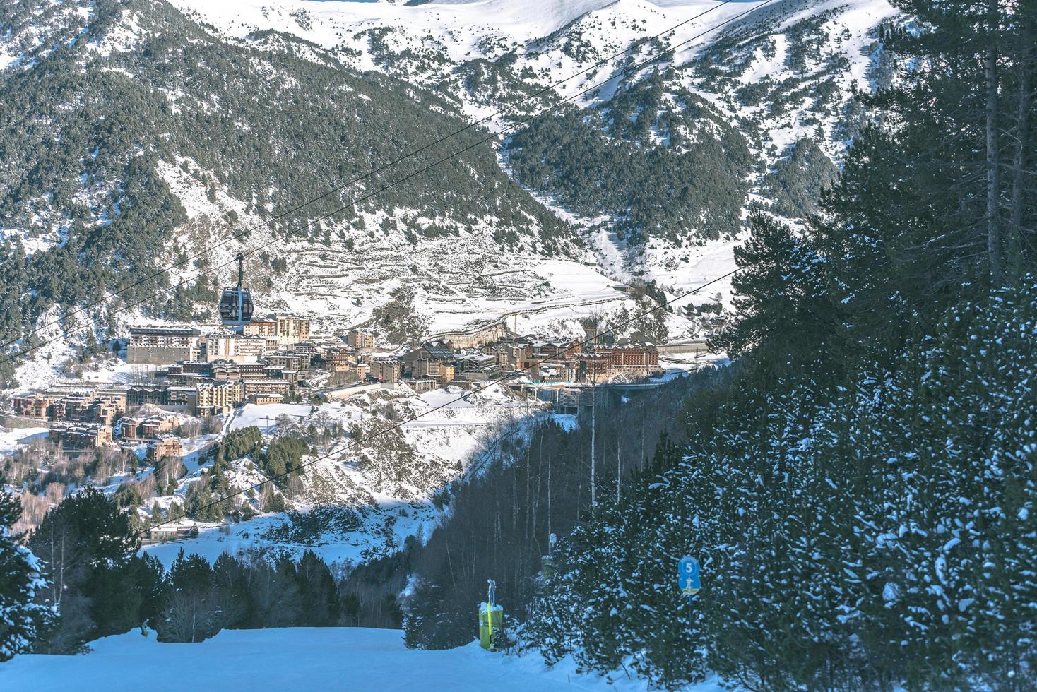 Grandvalira, Andorra, 2021 - Gondola lift at ski station in El Tarter photo