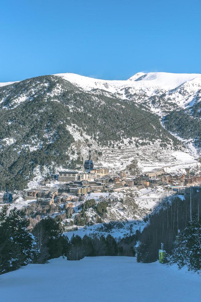 Grandvalira, Andorra, 2021 - Gondola lift at ski station in El Tarter photo