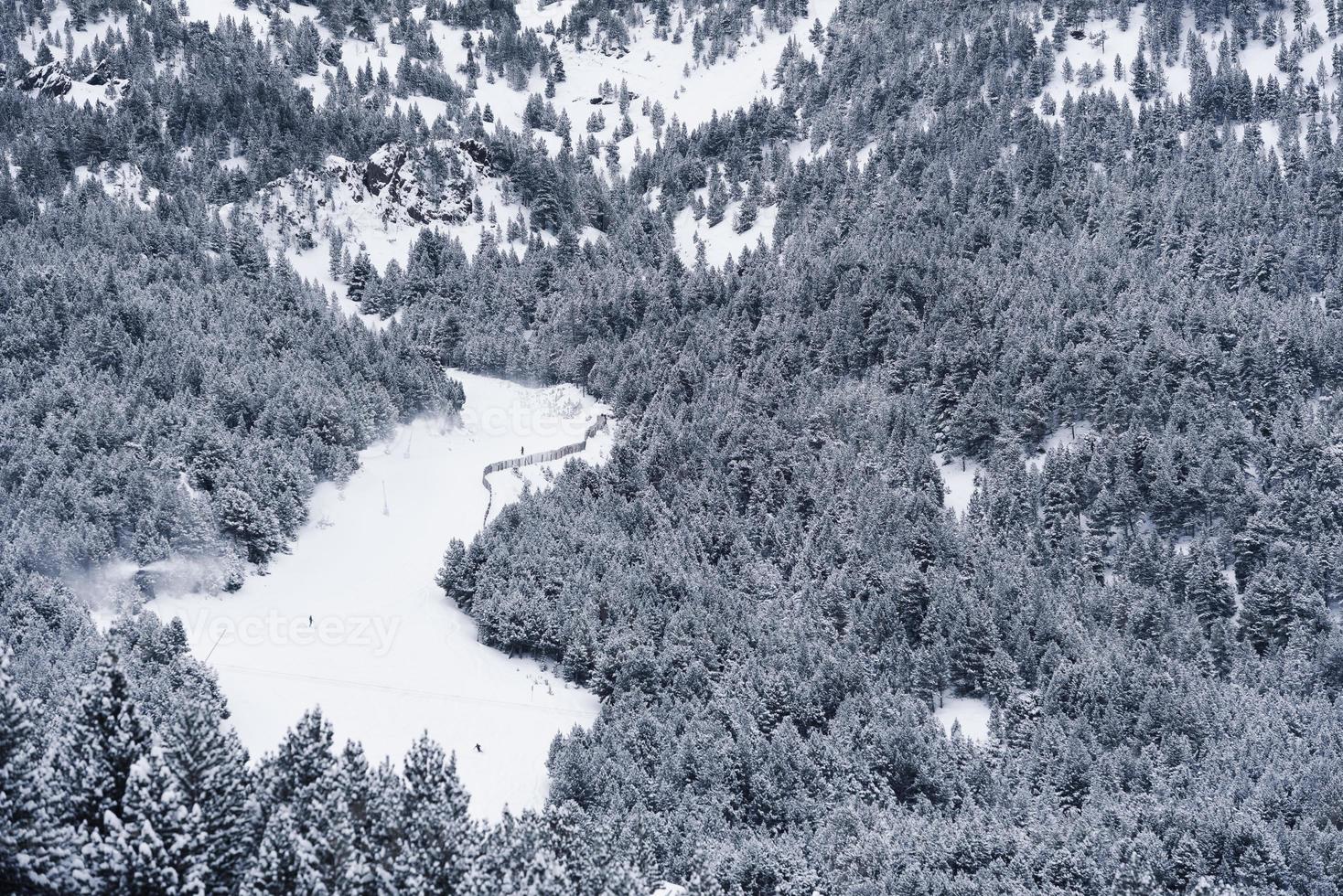 Snowy mountains in winter in the Pyrenees photo