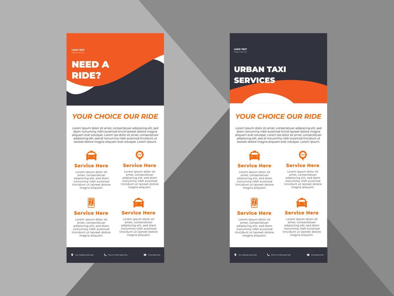 taxi service roll up banner design template. taxi cab poster leaflet design template. cover, roll up banner, poster, print-ready vector