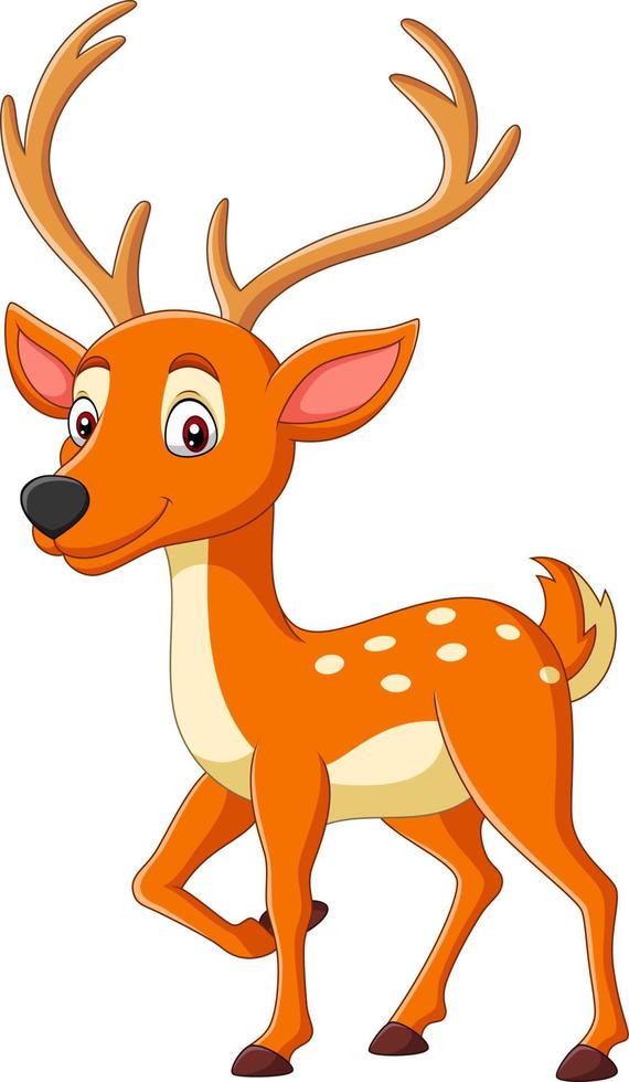 Cartoon happy deer vector