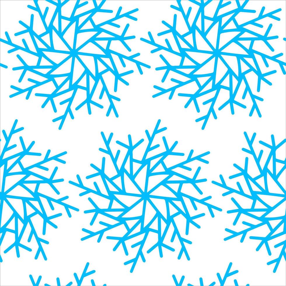 Navidad de patrones sin fisuras con copos de nieve aislado sobre fondo blanco. Feliz año nuevo papel tapiz y envoltorio para diseño de temporada, textil, decoración, tarjeta de felicitación. impresiones dibujadas a mano y garabatos. vector
