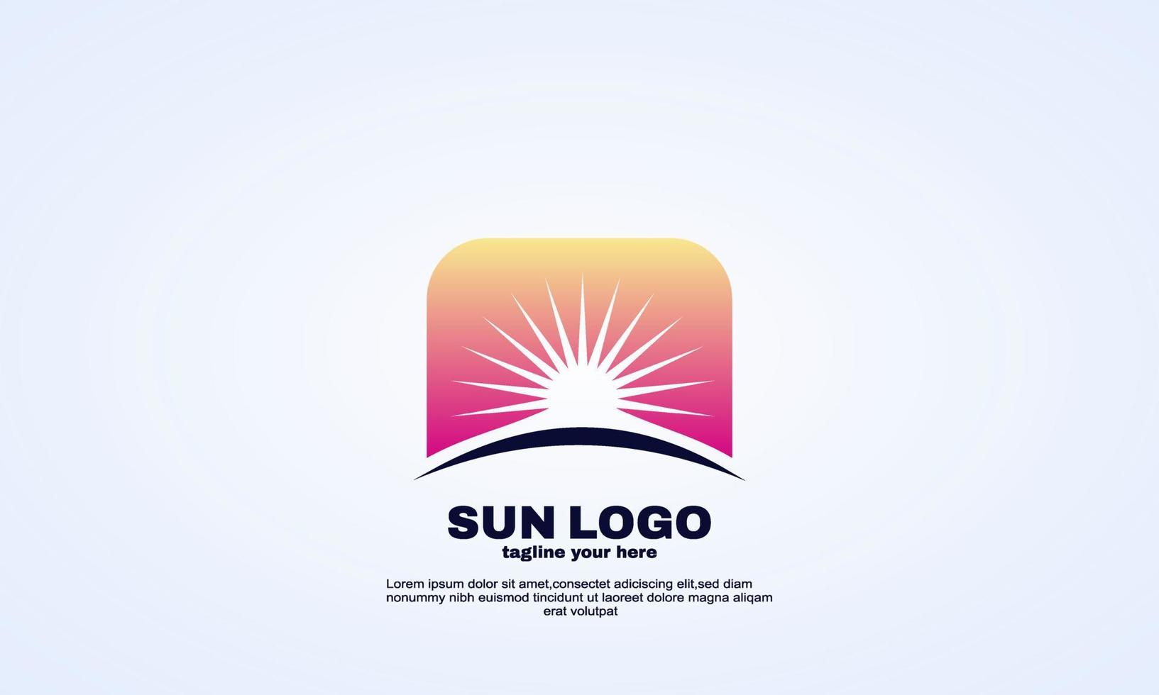 vector sun over horizon logo designs concept