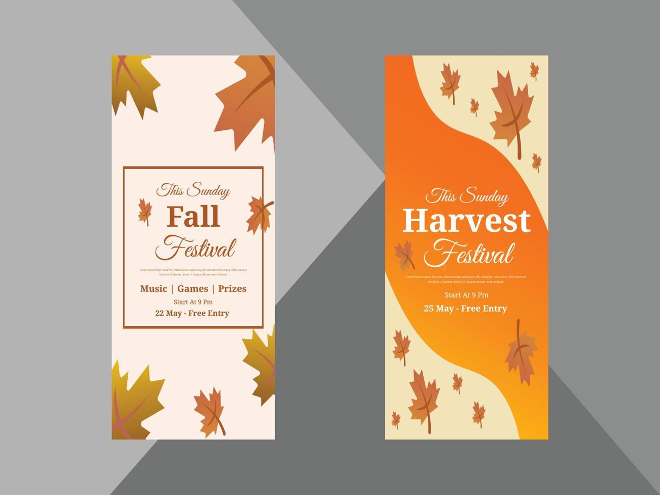 autumn festival roll up banner design template. autumn fall festival poster leaflet design template. cover, roll up banner, poster, print-ready vector